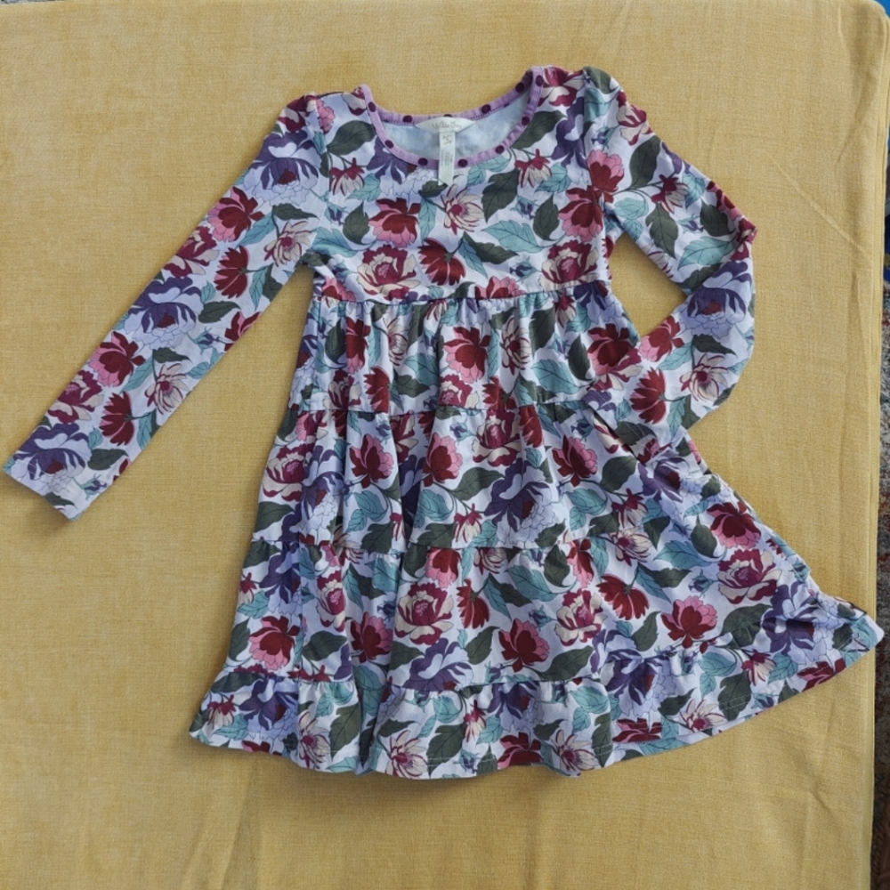 Matilda Jane Lavender Floral Long Sleeve Ruffle Dress